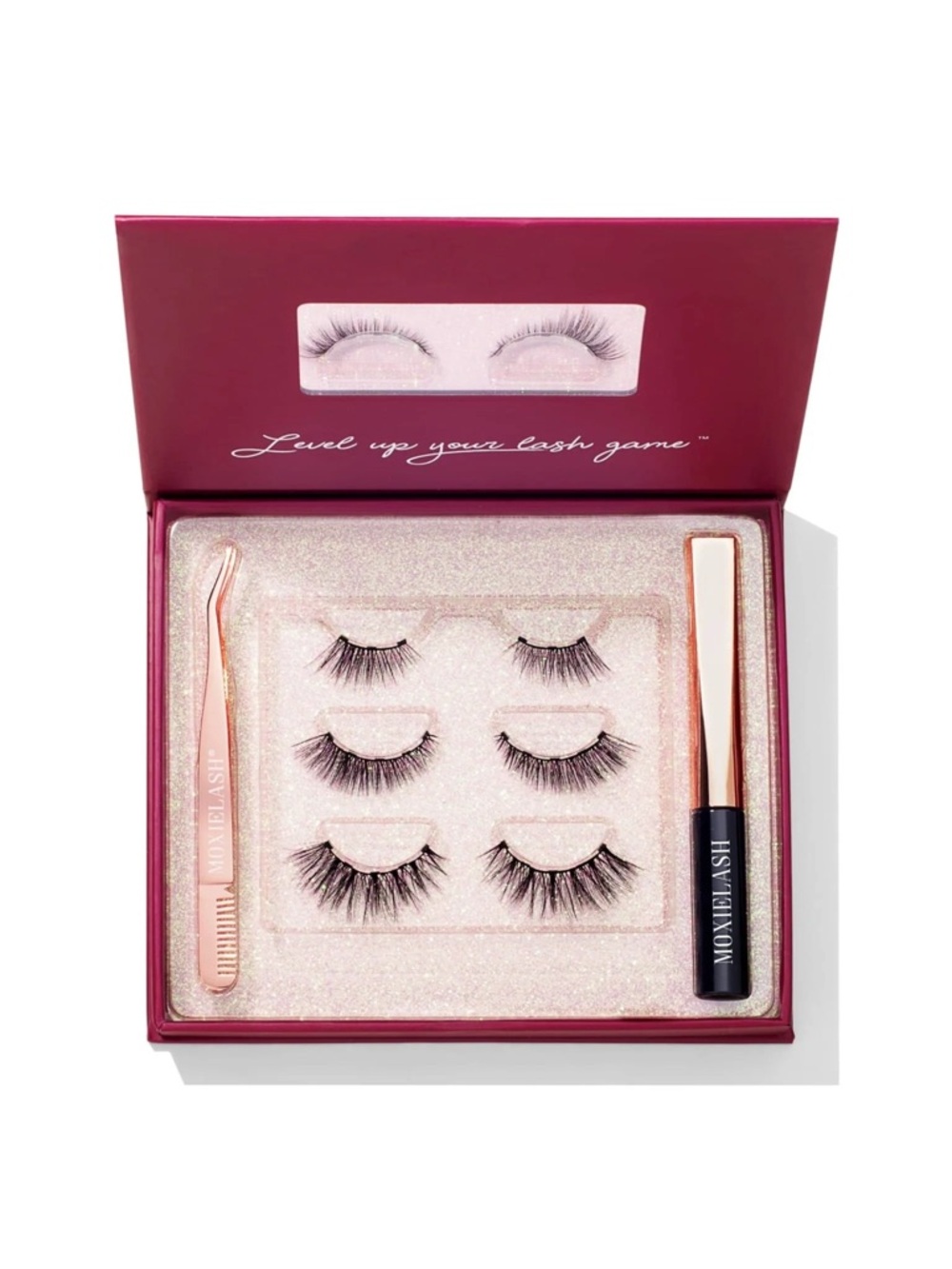 NEW MoxieLash Magnetic Love Lash Kit with Black Lashes - 3 Pair Set